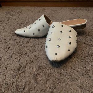 White studded Mules
